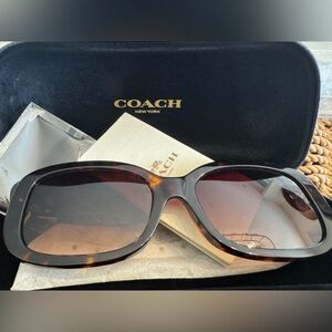 Coach Women's Tortoiseshell Sunglasses with Brown Gradient Lenses